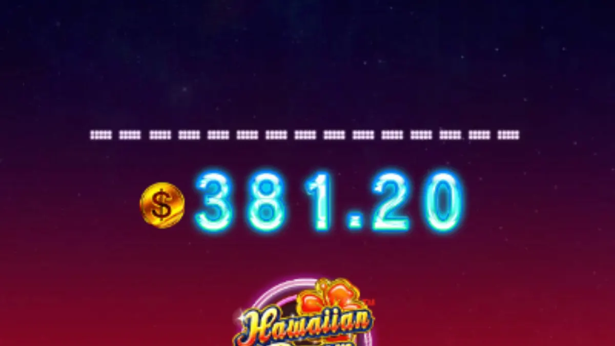 Tampilan visual futuristik dan tropis dari slot Hawaiian Dream Boost